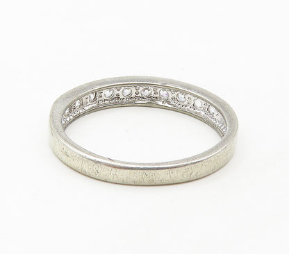 925 Sterling Silver  Sparkling Cubic Zirconia Smooth Band Ring Sz 9  RG16951