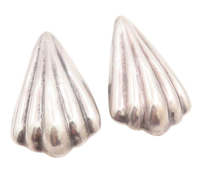 925 Sterling Silver Vintage Earrings LOS BALLESTEROS Seashell Clip  EG14256