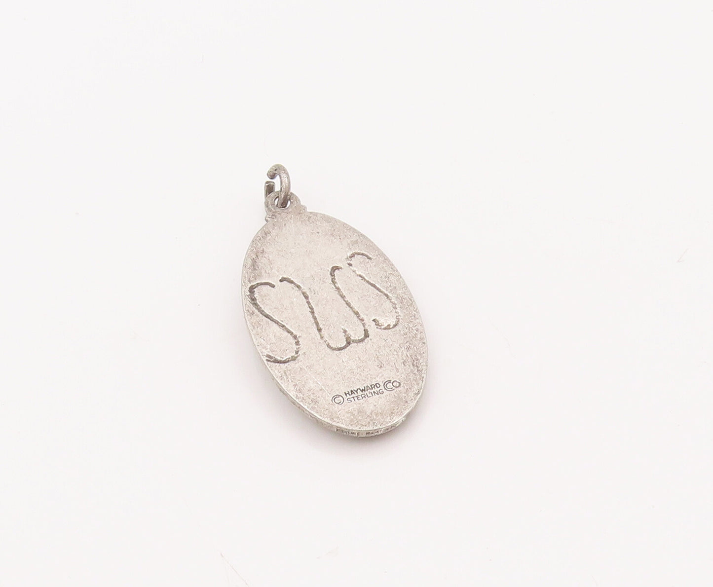 925 Sterling Silver Vintage Pendant HAYWARD Solid Religious Carved Man  PT23118