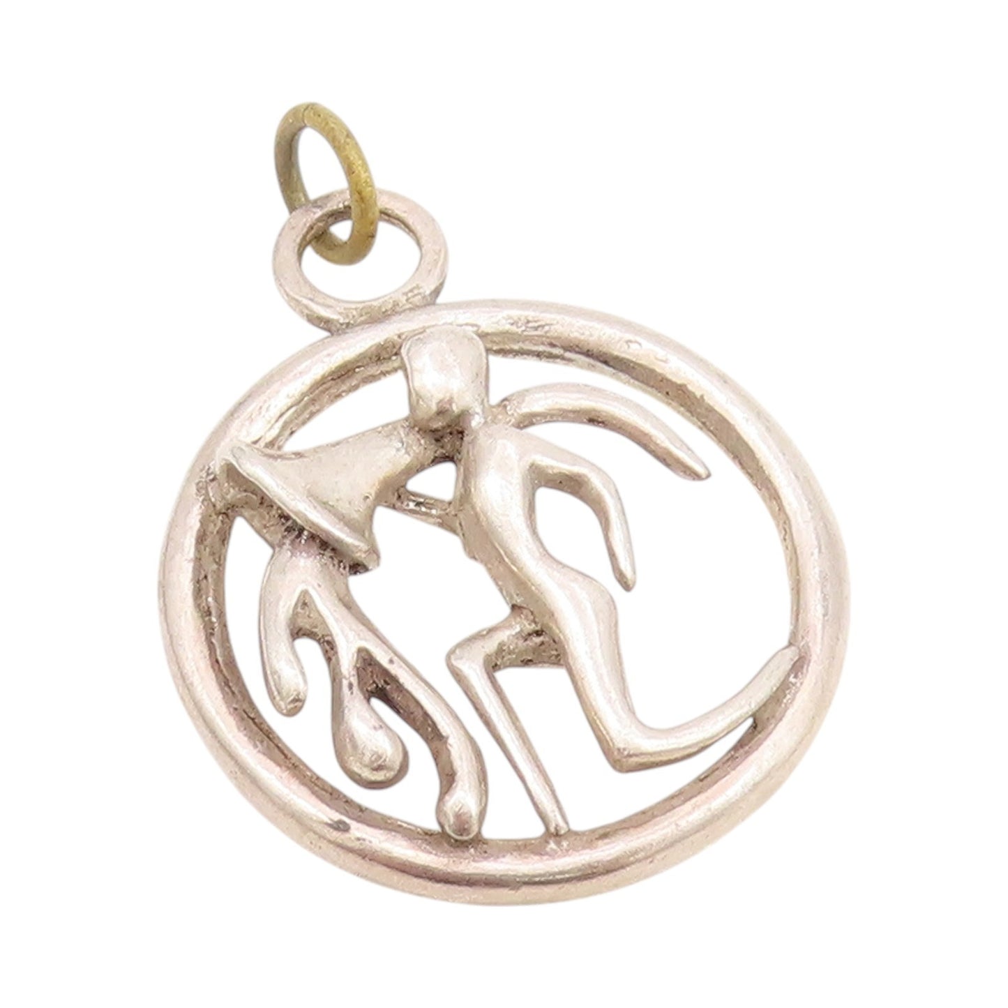 925 Sterling Silver Vintage Pendant Solid Cutout Dancing Couple  PT24332