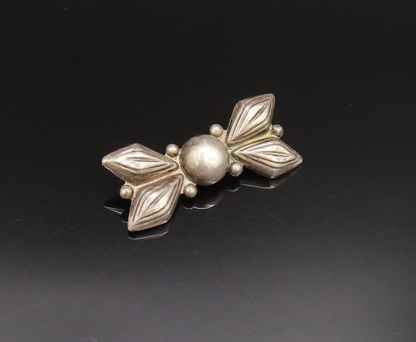 MEXICO 925 Silver  Vintage Antique Hollow Butterfly Motif Brooch Pin  BP9748