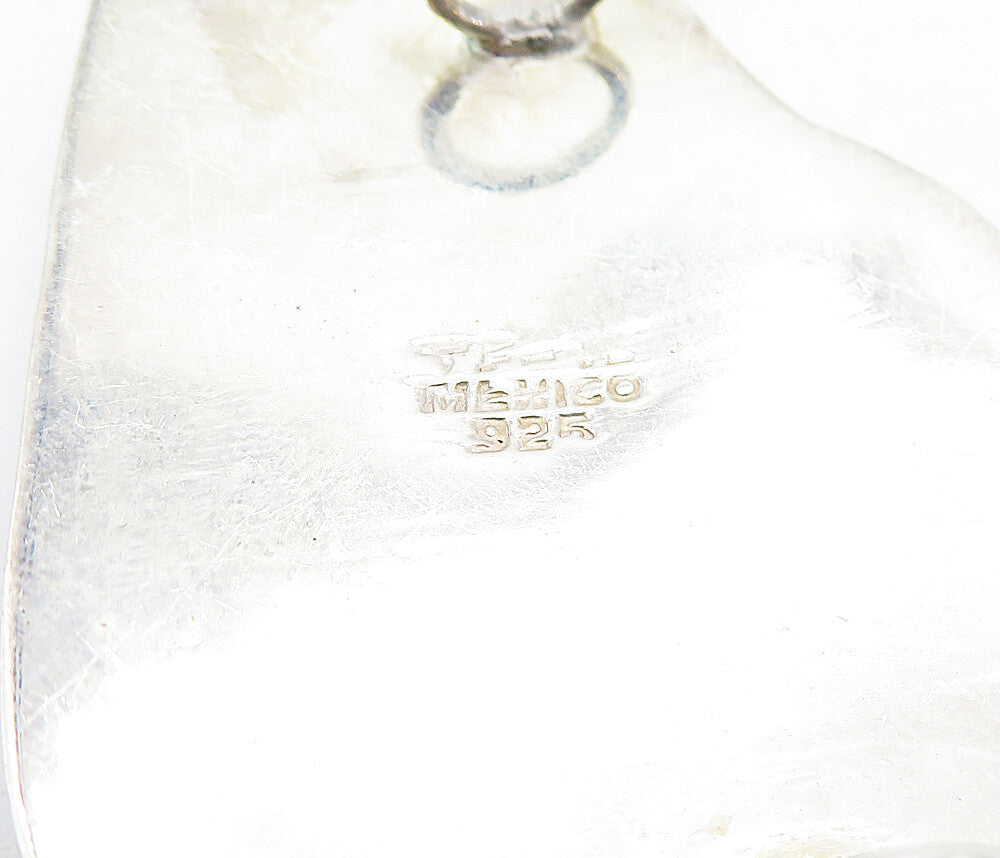MEXICO 925 Sterling Silver  Vintage Shiny Sleeping Cat Motif Pendant  PT3595