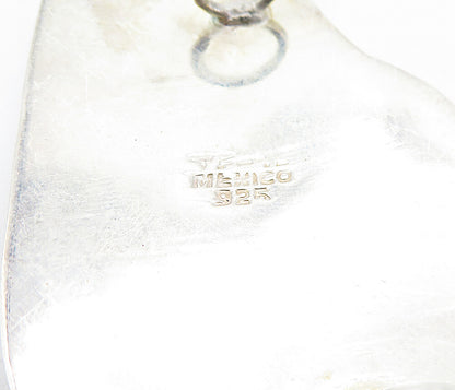 MEXICO 925 Sterling Silver  Vintage Shiny Sleeping Cat Motif Pendant  PT3595