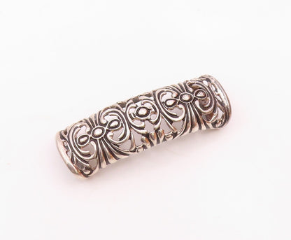 ESPO SIG 925 Sterling Silver Vintage Scalloped Swirl Linear Dome Pendant PT20403