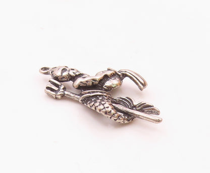 925 Sterling Silver  Vintage Aqua Man Motif With Trident Pendant  PT21687