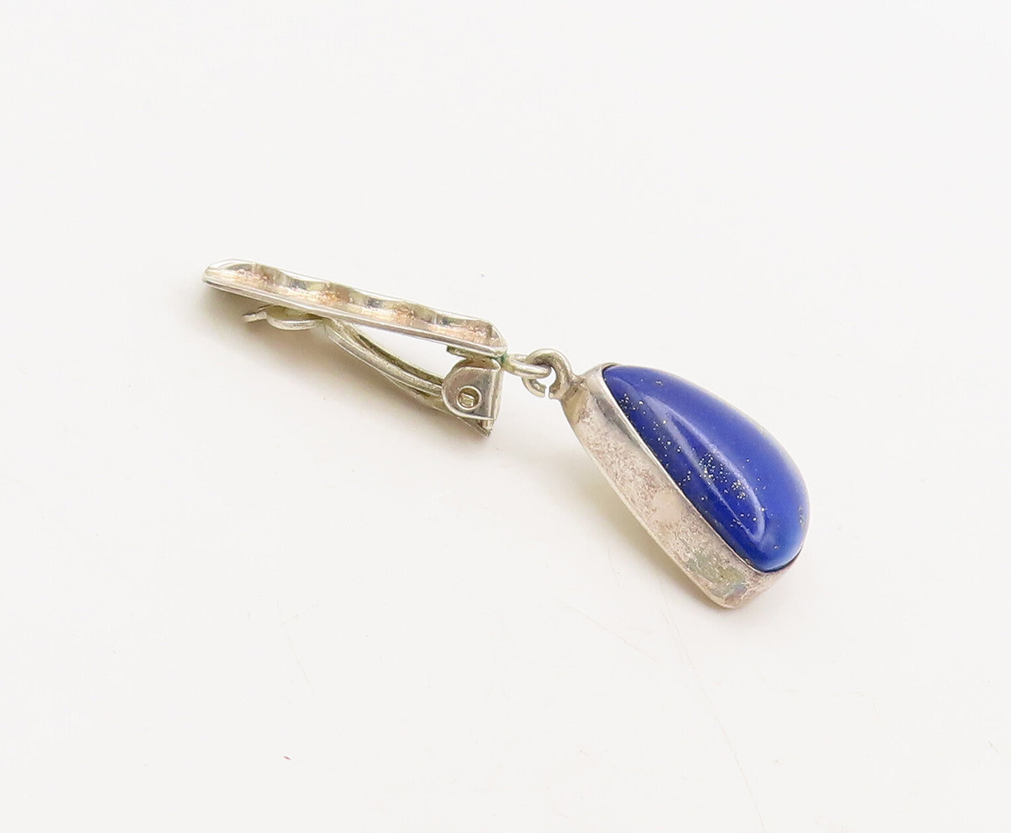 DTR JAY KING 925 Silver  Vintage Solid Dangling Lapis Lazuli Earrings  EG12775