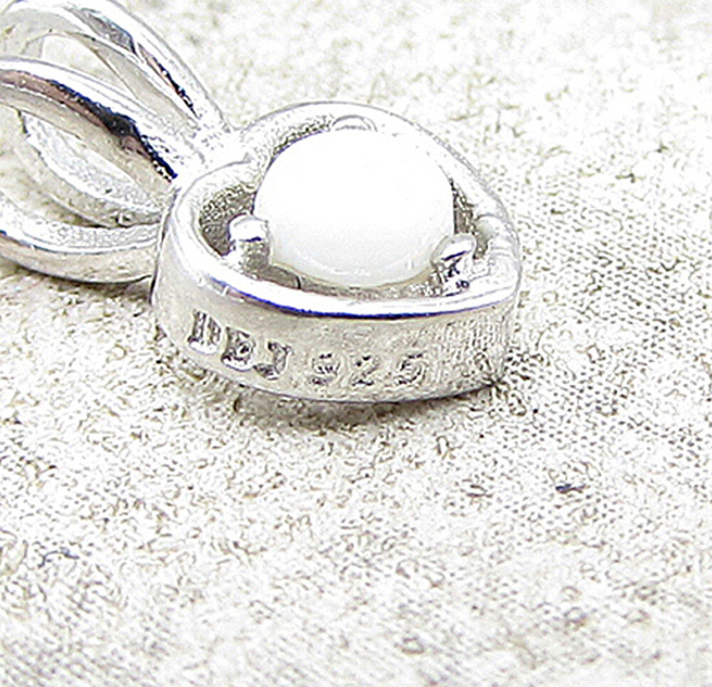 925 Sterling Silver  Fire Opal Love Heart Slider Pendant  PT1167