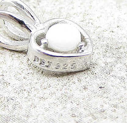 925 Sterling Silver  Fire Opal Love Heart Slider Pendant  PT1167