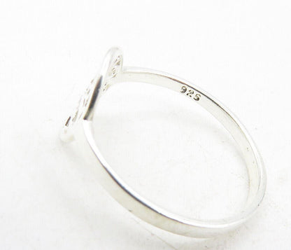 925 Sterling Silver Shiny Cutout Tree Of Life Motif Band Ring Sz 8.5  RG9198