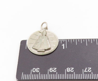 925 Sterling Silver Vintage Pendant Jesus Of Prague Religious Medallion  PT25385
