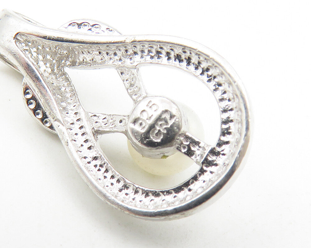 925 Sterling Silver  Petite Freshwater Pearl Shiny Tear Drop Pendant  PT8856