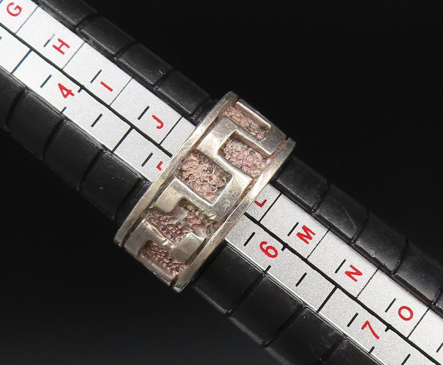925 Sterling Silver  Vintage Labyrinth Maze Cutout Band Ring Sz 5  RG25727