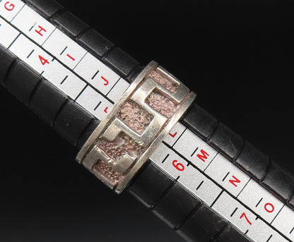 925 Sterling Silver  Vintage Labyrinth Maze Cutout Band Ring Sz 5  RG25727