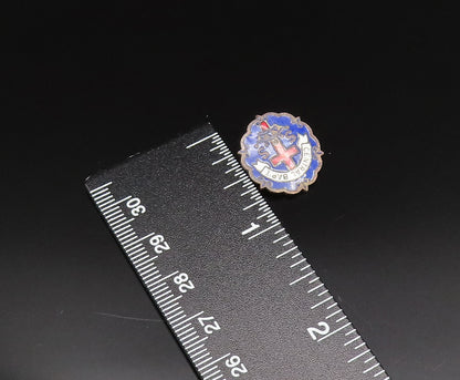 925 Sterling Silver  Vintage Antique Enamel Central Baptist Brooch Pin  BP9559