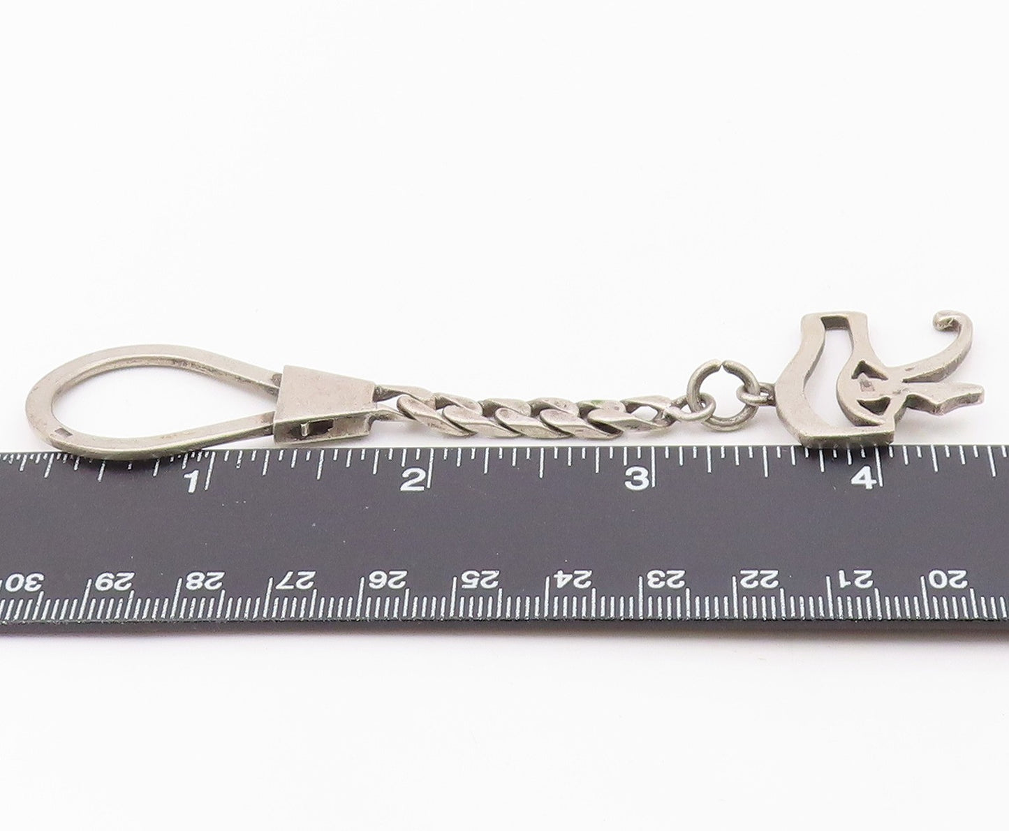 MIDDLE EAST 925 Sterling Silver Vintage Evil Eye Cutout Key Chain TR3366