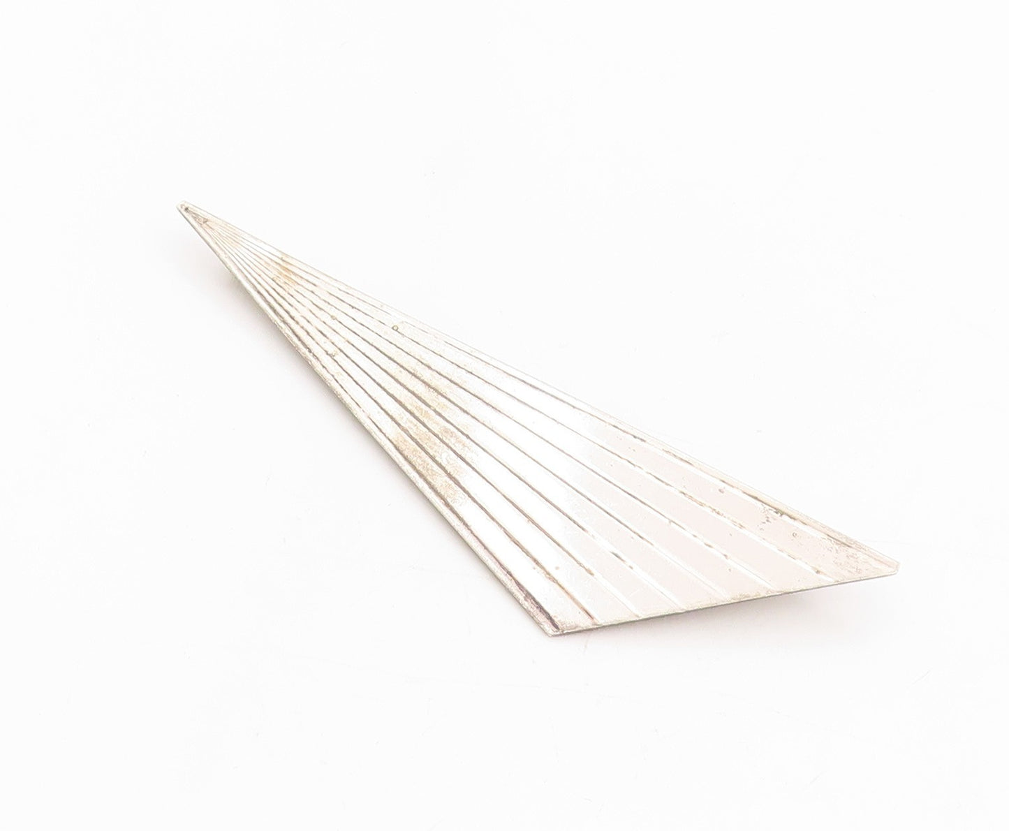 925 Sterling Silver Vintage Brooch Minimalist Etched Geometric Triangle  BP12036