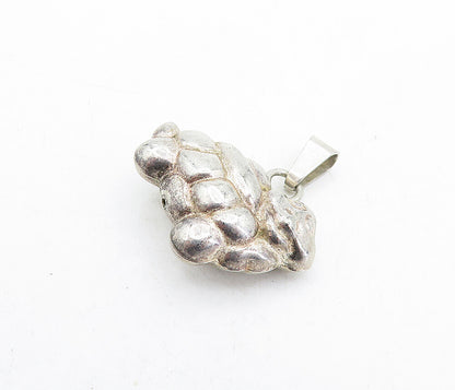 925 Sterling Silver  Vintage Shiny Puffy Turtle Motif Drop Pendant  PT3509