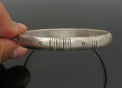 JEAN DUVOISIN 925 Sterling Silver  Vintage Modernist Bangle Bracelet  BT9060