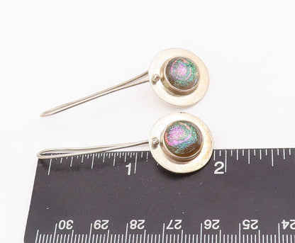 925 Sterling Silver Vintage Earrings NANCY GEDDES Drop Gemstone  EG13620