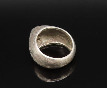 925 Sterling Silver  Vintage Etched Lines Pointed Dome Ring Sz 9  RG25741