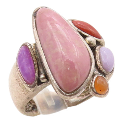 925 Sterling Silver Vintage Ring WHITNEY KELLY Multi Gemstone Band Sz 8 RG36357