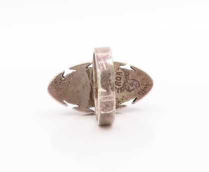 925 Sterling Silver Vintage Ring MEXICO Marquise Shape Tiger's Eye  Sz 5 RG33525