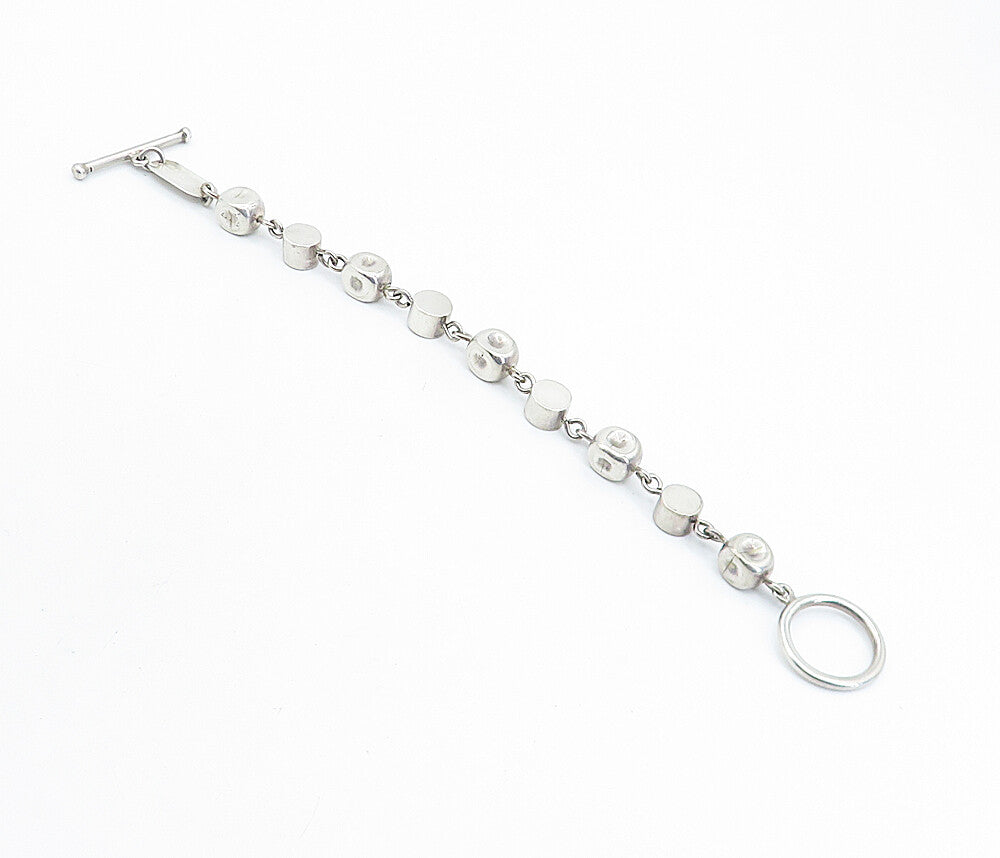 BRENDA SCHOCHFELD 925 Sterling Silver  Vintage Beaded Chain Bracelet  BT3048