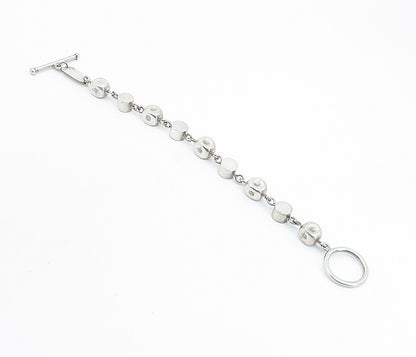 BRENDA SCHOCHFELD 925 Sterling Silver  Vintage Beaded Chain Bracelet  BT3048