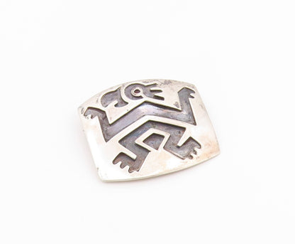 MEXICO 925 Silver  Vintage Oxidized Traditional Design Brooch Pin  BP4446