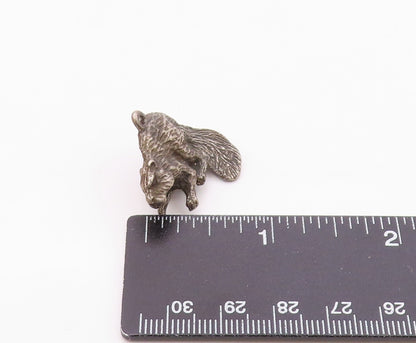 925 Sterling Silver Vintage Detailed Sitting Squirrel Beaver Pendant  PT22339