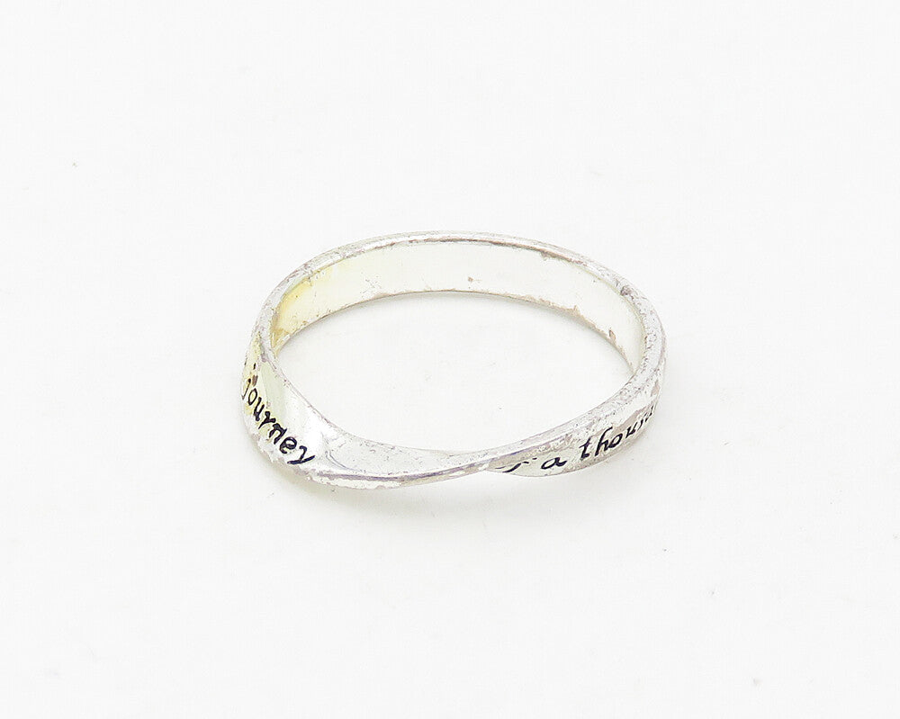925 LA Sterling Silver Vintage Inspirational Quote Band Ring Sz 9 RG18729