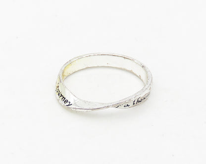 925 LA Sterling Silver Vintage Inspirational Quote Band Ring Sz 9 RG18729