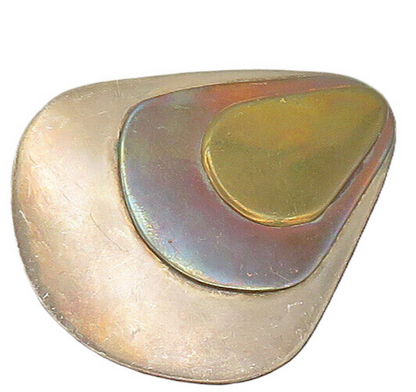 925 Sterling Silver  Vintage Three Tone Graduated Design Brooch Pin  BP7825