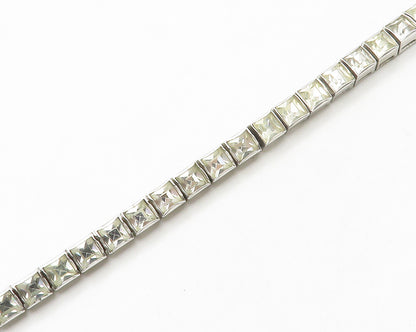 DORSON'S 925 Sterling Silver  Vintage Shiny Topaz Hinge Chain Necklace  NE2727