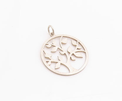 925 Sterling Silver Vintage Pendant Designer Cutout Tree Of Life  PT24376