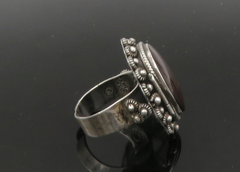 TAXCO MEXICO 925 Silver  Vintage Tiger's Eye Band Ring Sz 11 (OPENS)  RG22760