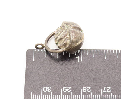 925 Sterling Silver  Vintage Mini 3D Carved Puffed Rose Pendant PT22236