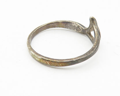 925 Sterling Silver  Vintage Petite Open Love Heart Band Ring Sz 6  RG10726