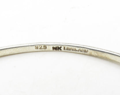 925 Sterling Silver  Vintage Topaz Pretzel Love Heart Bangle Bracelet  BT7700