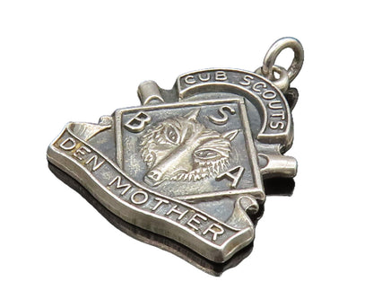 925 Sterling Silver  Vintage Cub Scouts BSA Den Mother Pendant  PT20463