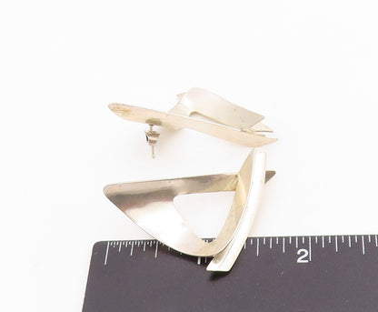 925 Sterling Silver Vintage Earrings Modernist Abstract Geometric Studs  EG14004