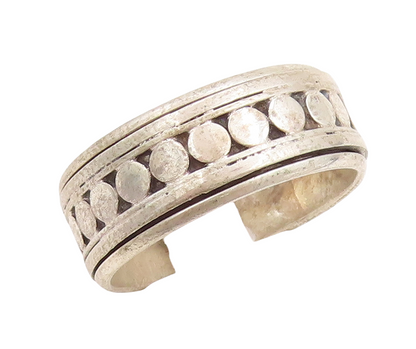 925 Sterling Silver Vintage Ring Solid Round Design Carved  Sz 12  RG31697