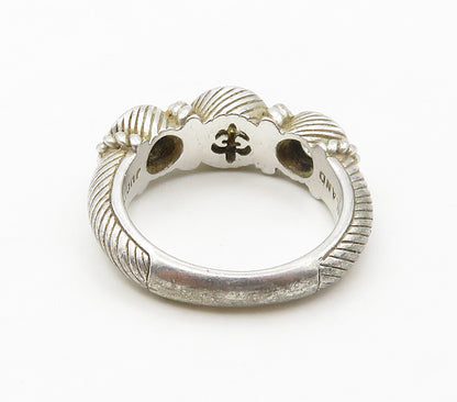 JUDITH RIPKA 925 Silver  Vintage Cubic Zirconia Twist Band Ring Sz 6  RG16703