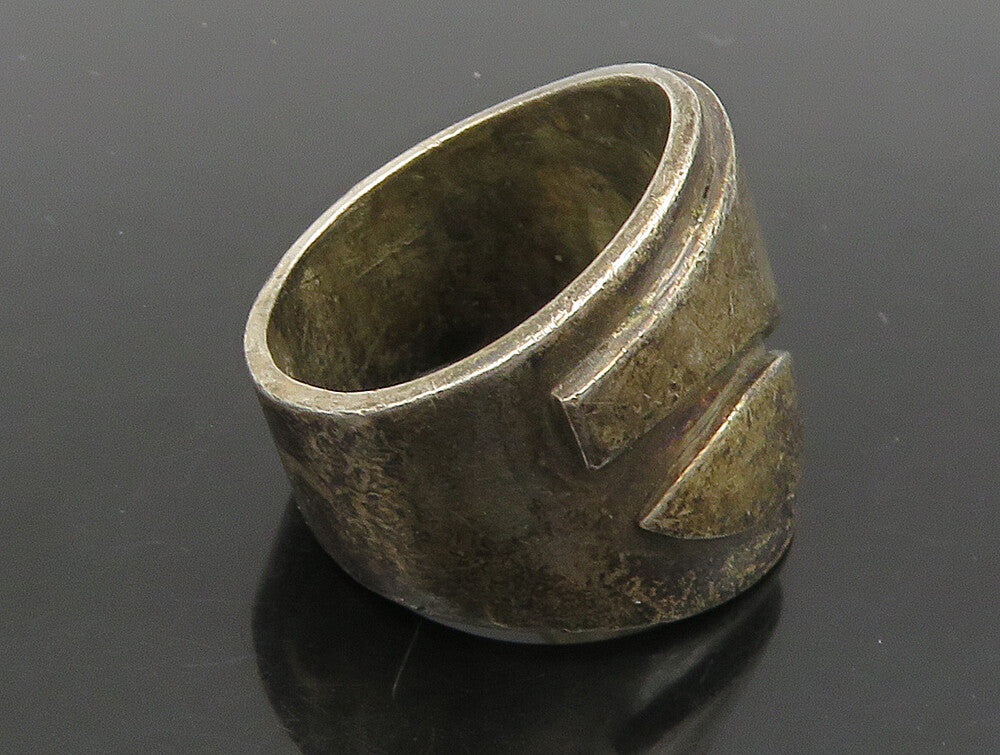 PRATA JOYERIA 925 Silver  Vintage Dark Tone Tapered Band Ring Sz 7.5  RG23879