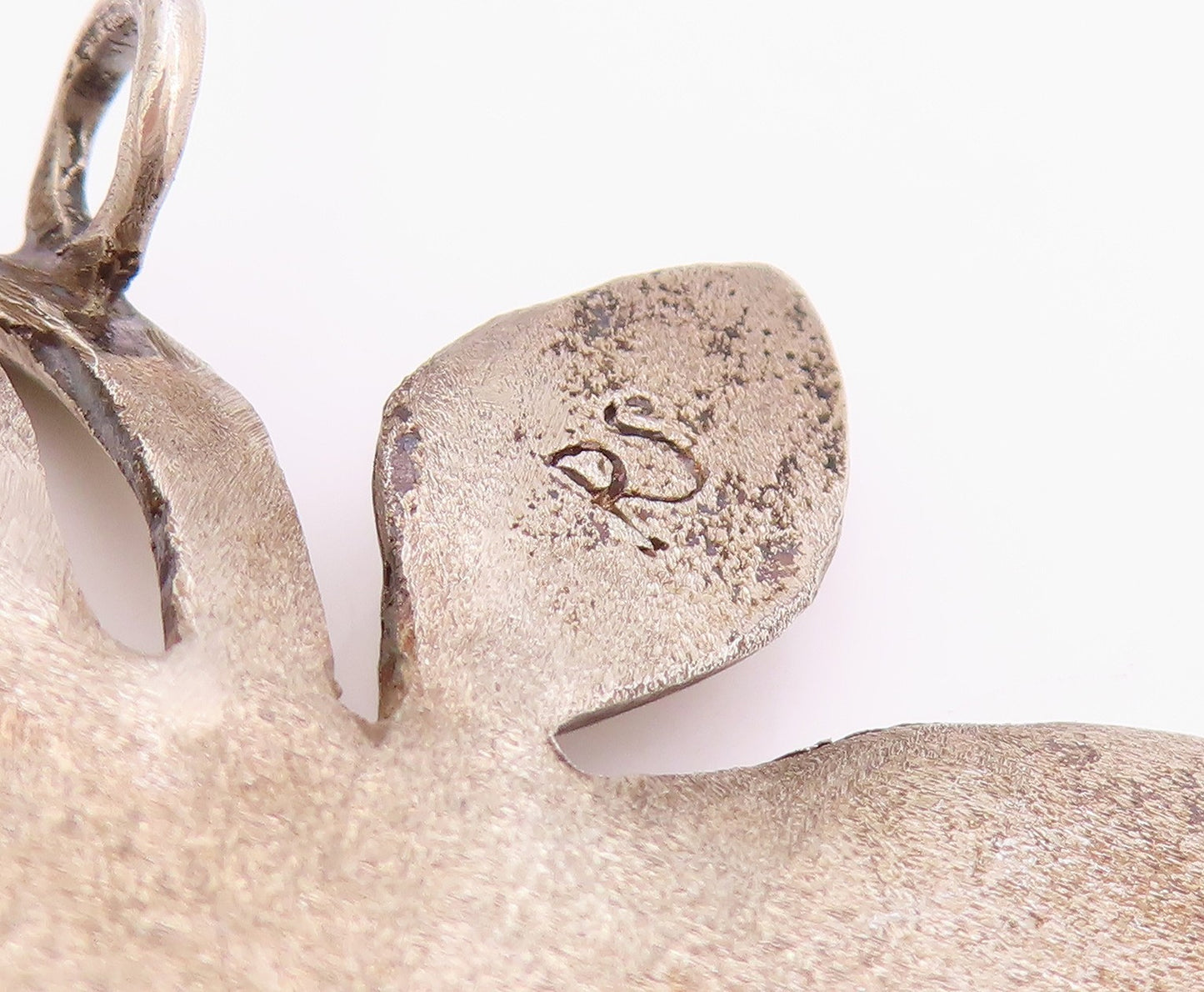 925 Sterling Silver Vintage Pendant Designer Large Bitten Apple  PT24736