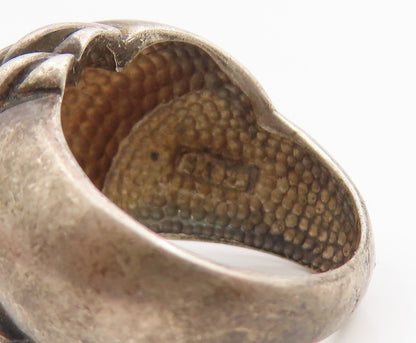 925 Sterling Silver Vintage Ring Modernist Braided Dome Band  Sz 7  RG34303