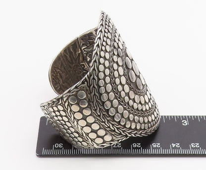 925 Sterling Silver Vintage Bracelet JOHN HARDY Dot Rare Heavy Cuff  BT11909