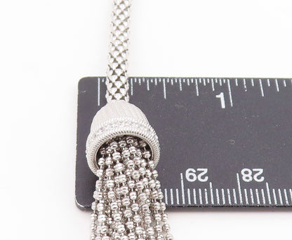 925 Sterling Silver Vintage Necklace JUDITH RIPKA CZ Elegant Tassel Chain NE4857