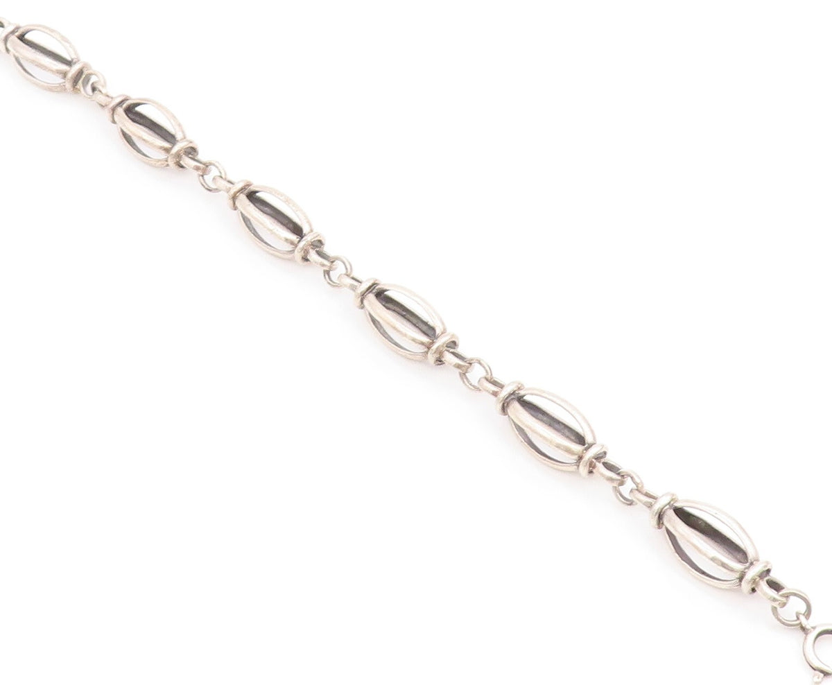 925 Sterling Silver Vintage Bracelet Open Cutout Bead Design  BT11020