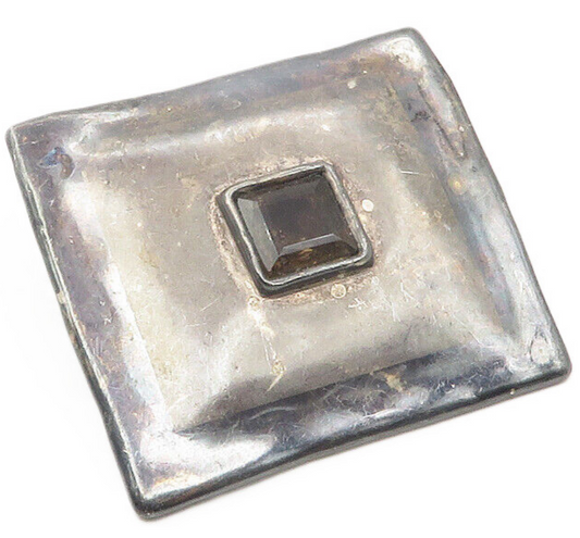 BAT AMI 925 Sterling Silver  Vintage Smoky Topaz Oxidized Brooch Pin  BP4468